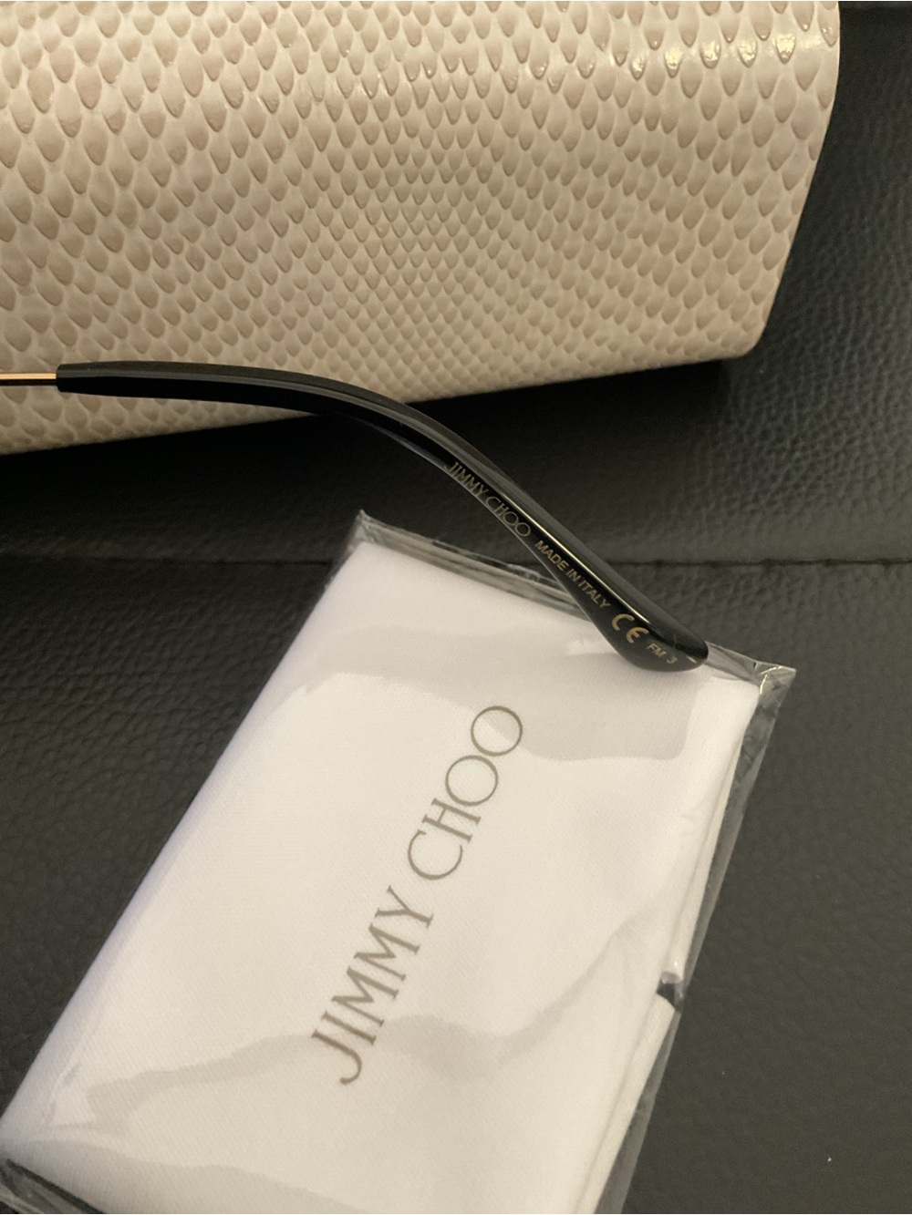 Jimmy Choo Gold Frame Black Lens Women's Sunglasses - Picture 7 of 8